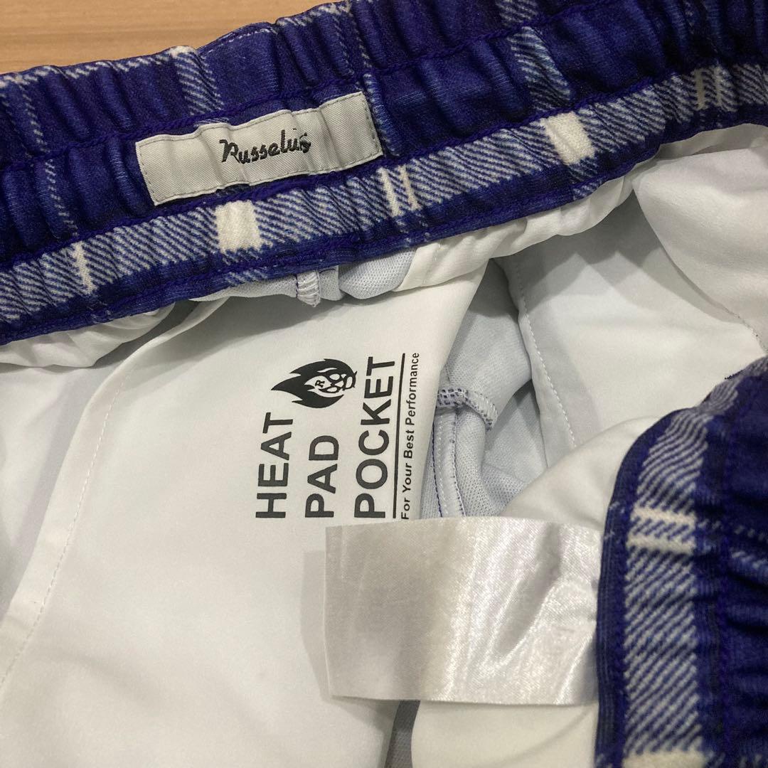 Russeluno ラッセルノ パンツ 6 ブルー系 チェック柄 ウエストゴム