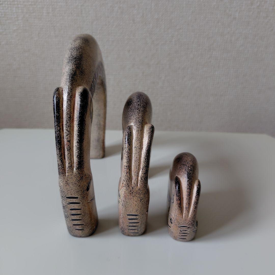 希少　アフリカ 　ケニア　ソープストーン 動物 置物