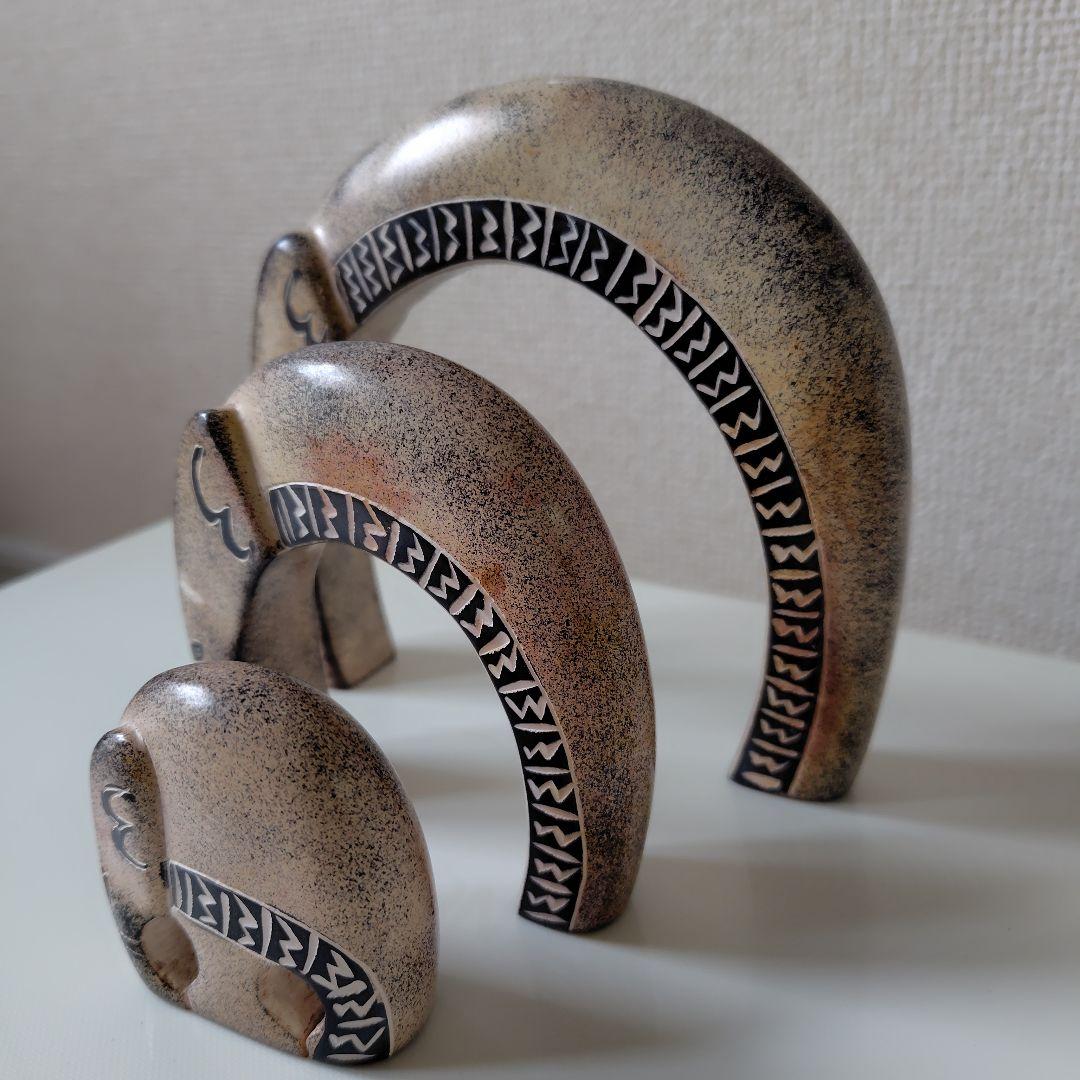 希少　アフリカ 　ケニア　ソープストーン 動物 置物