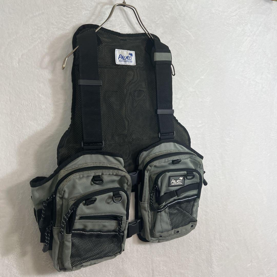 ともPALMS パームス メッシュ フィッシングベスト グレー