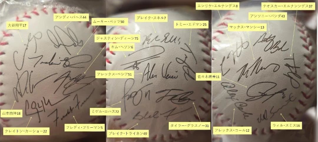 は*)様 2025MLB WS チャンピオンボール ロサンゼルスドジャース サイ