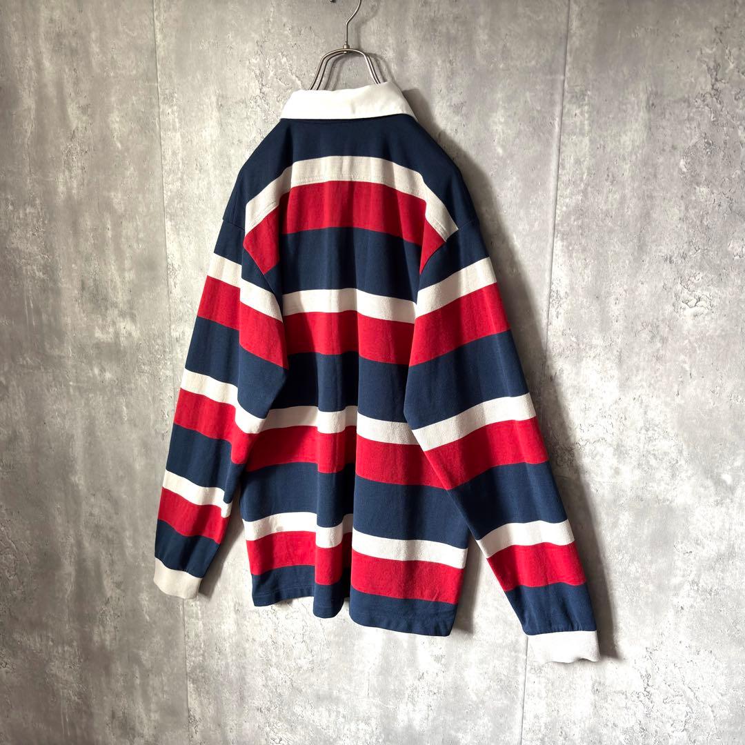 【最高デザイン！】モンベル 希少 ラガーシャツ マルチボーダー トリコロール