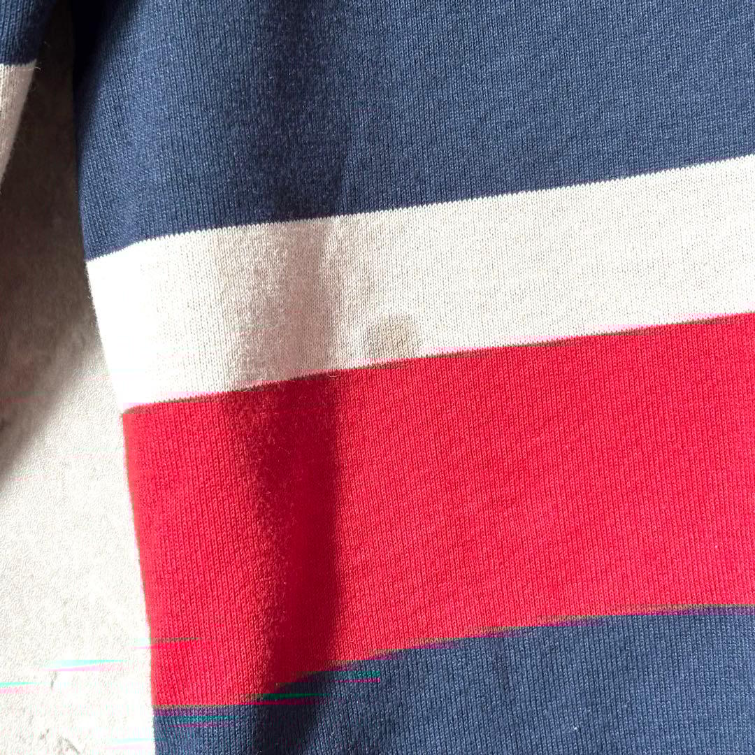 【最高デザイン！】モンベル 希少 ラガーシャツ マルチボーダー トリコロール