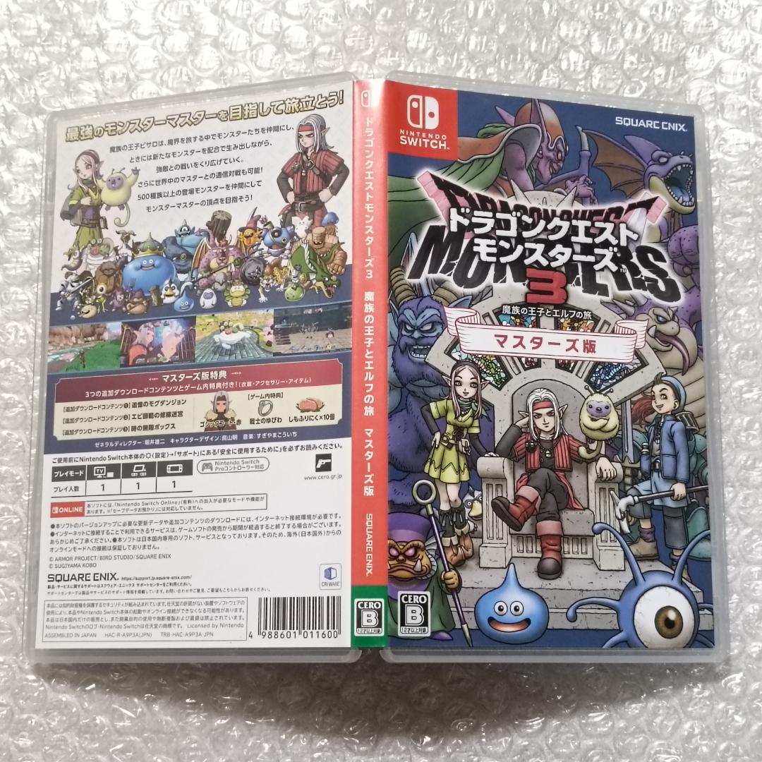 特典未使用☆ 動作確認◎ ドラゴンクエスト DQM3 マスターズ版 switch