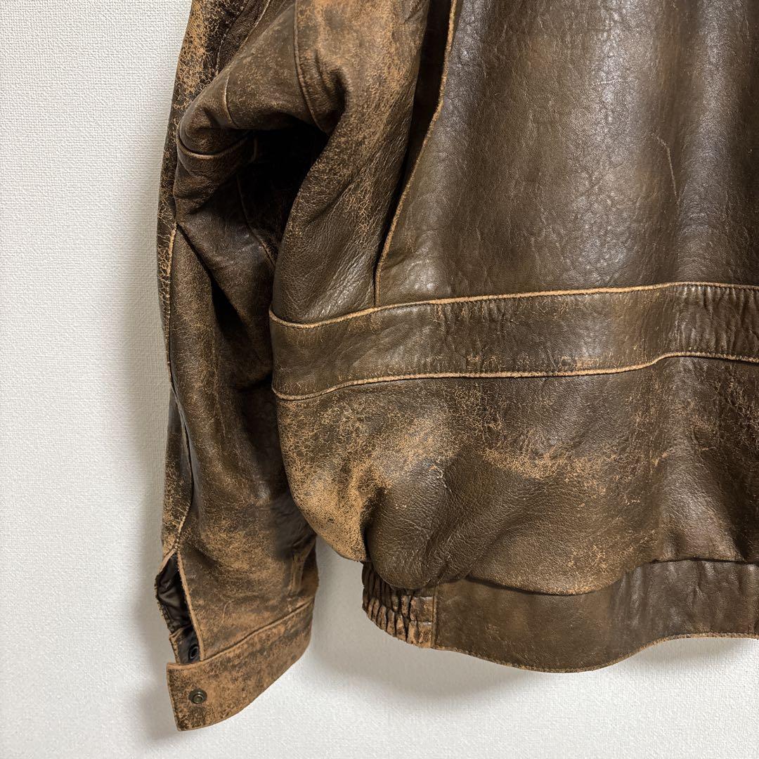 フライトジャケット ラムレザー レザージャケット ヴィンテージ L ブラウン