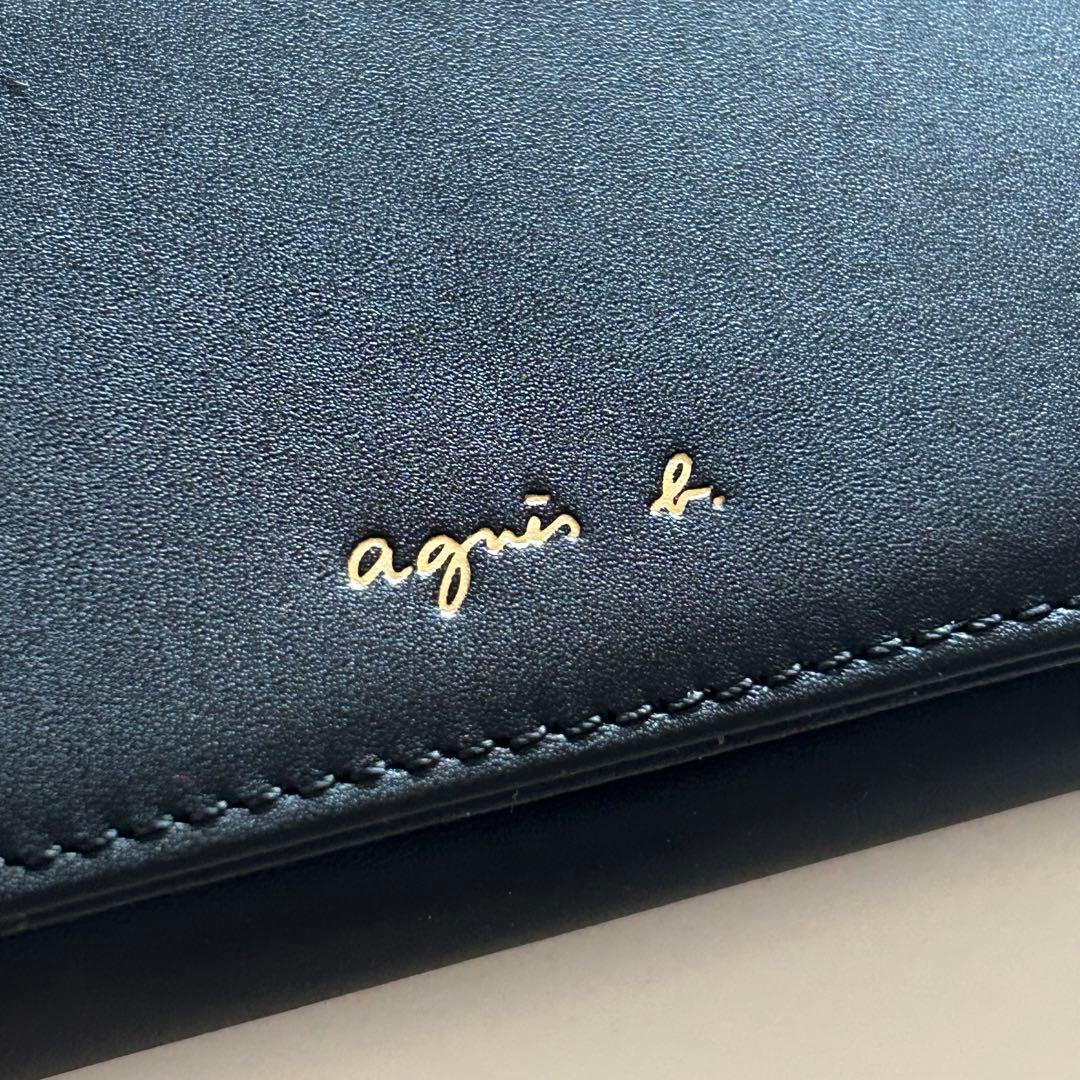 agnès b. アニエスベー キーケース 4連キーケース レザー ブラック