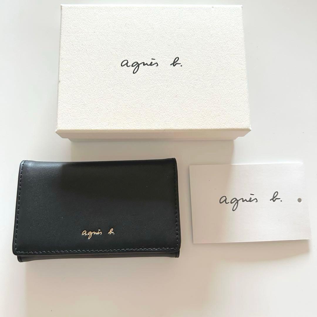 agnès b. アニエスベー キーケース 4連キーケース レザー ブラック