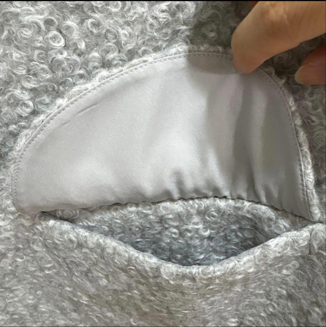 美品★Re.Veroffinna アキロンコラボループボアＶネックベスト グレー