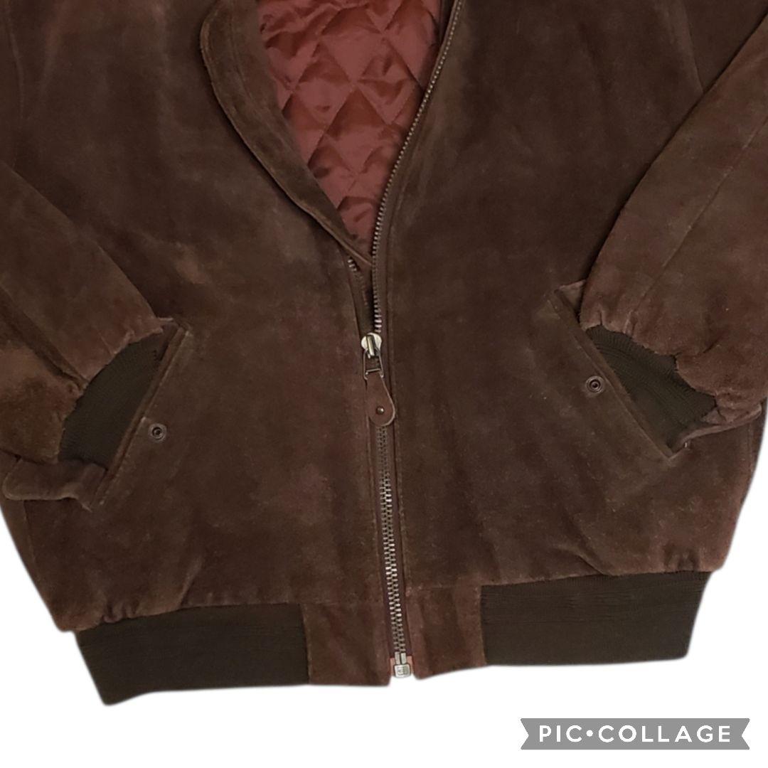 牛革　スエード　MA-1タイプ　レザージャケット　ボンバージャケット　Lサイズ