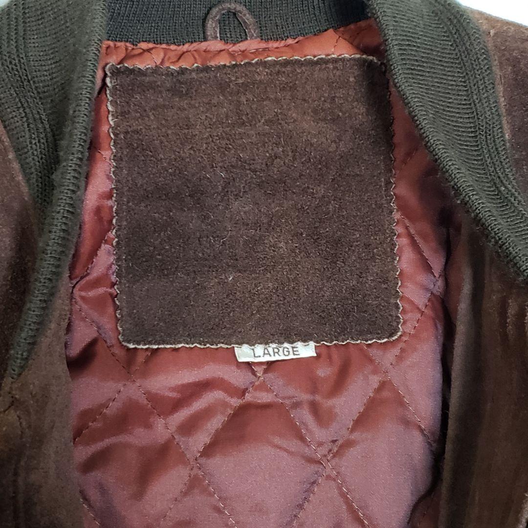 牛革　スエード　MA-1タイプ　レザージャケット　ボンバージャケット　Lサイズ