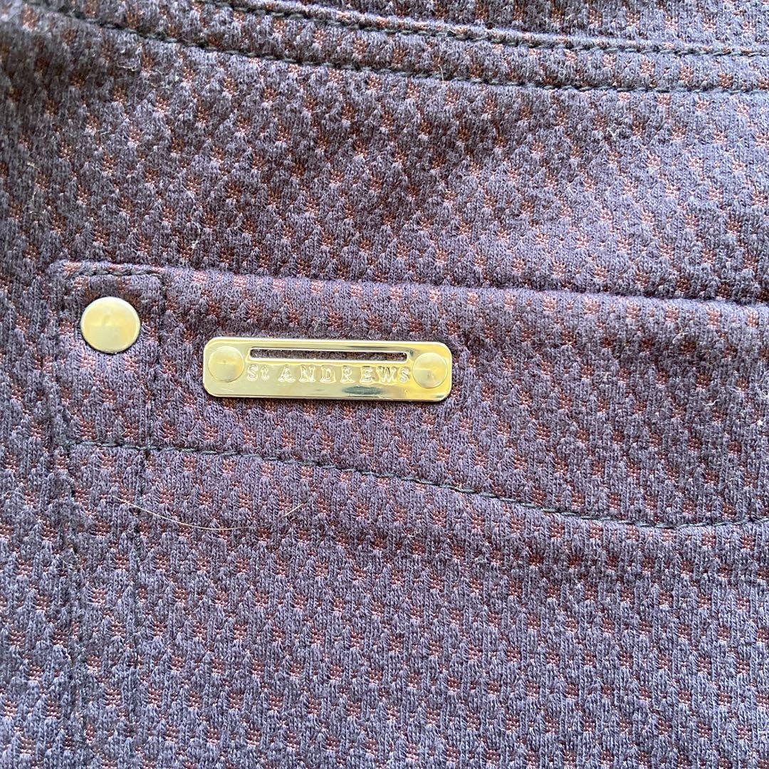 セントアンドリュース　ゴルフパンツ　紺紫　ロゴプレート　M Dカン　リラックス