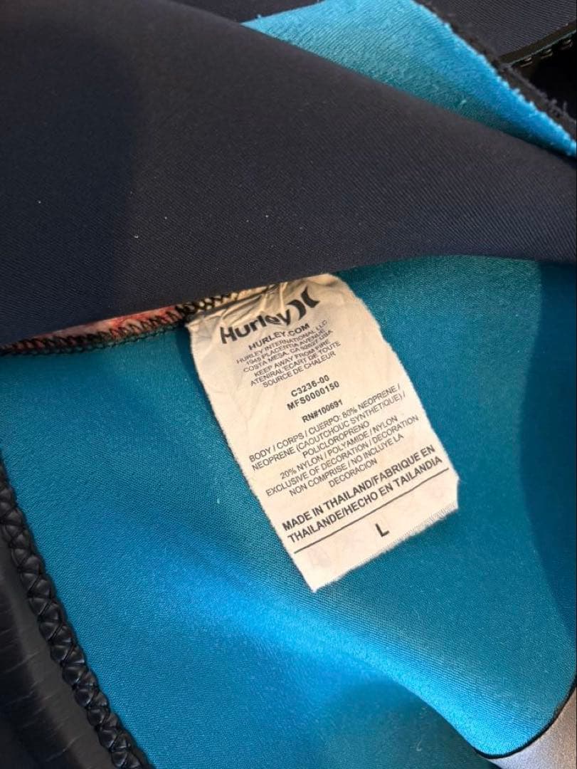 Hurley ハーレー　ウエットスーツ FUSION403 Lサイズ