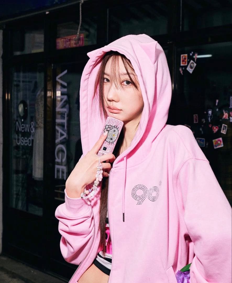 9090girl 猫みみフードパーカー