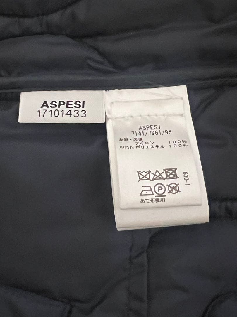 ASPESI ダウンベスト インナーダウン ネイビー　BEAMS購入 Ｌサイズ