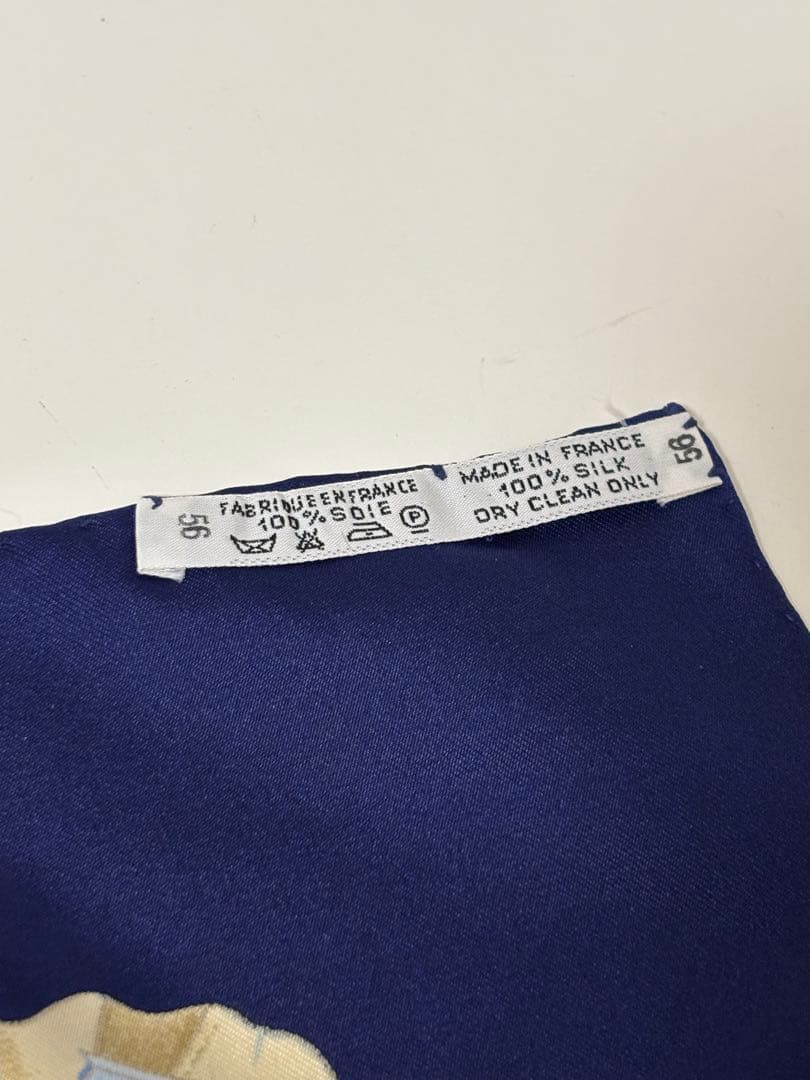 HERMES エルメス カレ90アズレージョ ブルー 貴族船 アスレホ スカーフ