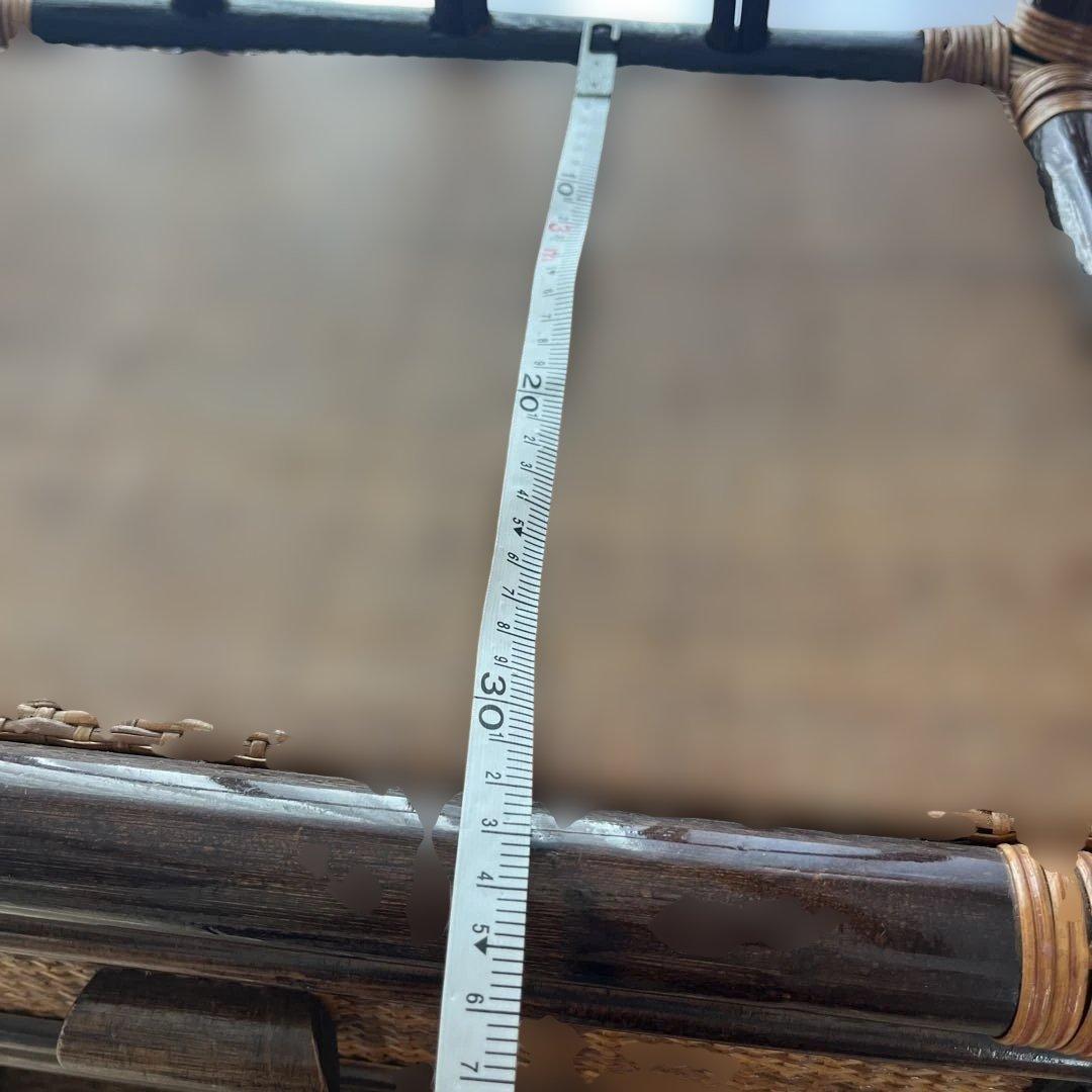 美品　昭和　レトロ　アジアン　ラタン　電話台