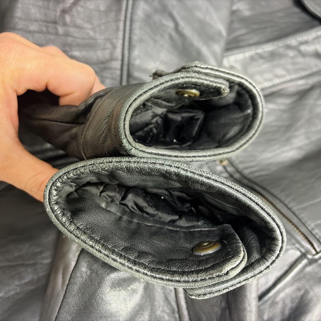 【さやかさん専用】ボンバージャケット L 短丈 ペイズリー裏地　ラムレザー