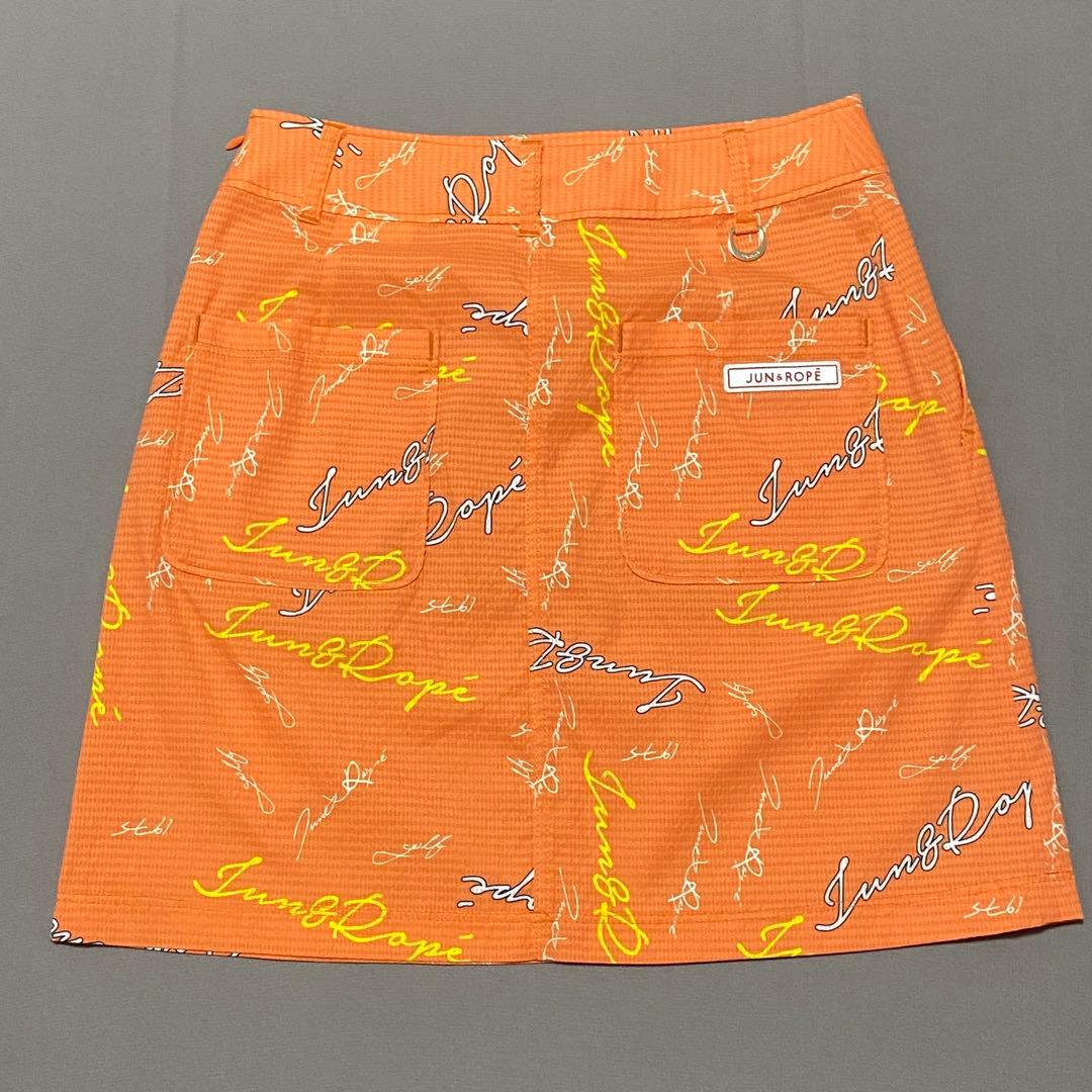 ジュンアンドロペ ロゴ総柄ノースリーブポロシャツ&スカート上下セットアップL