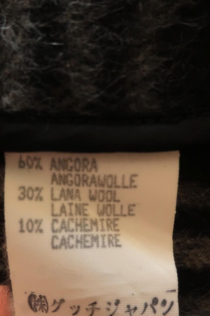 GUCCI チェック柄フリンジポンチョ ケープ　カシミア混合　Mサイズ