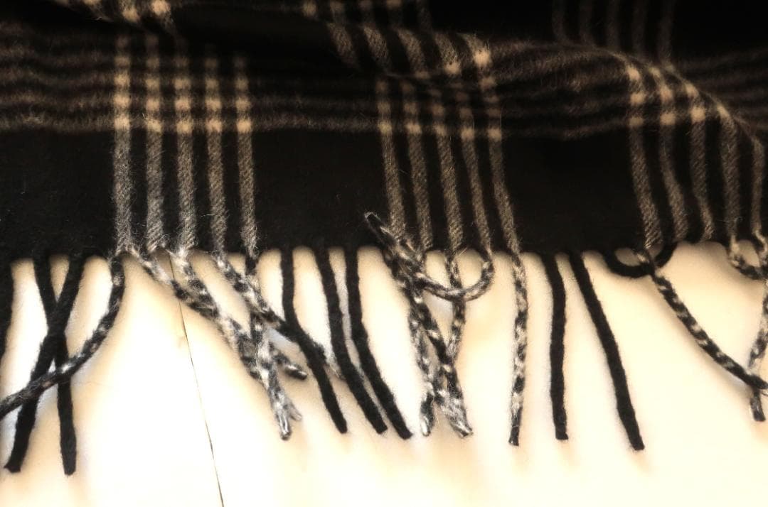 GUCCI チェック柄フリンジポンチョ ケープ　カシミア混合　Mサイズ