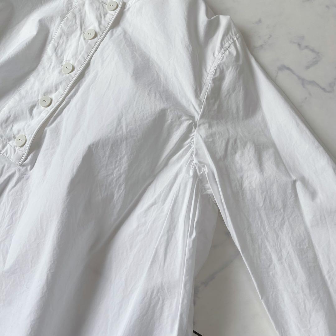 【美品】オローネ プルオーバーシャツ ハーフボタン ノーカラー コットン 日本製