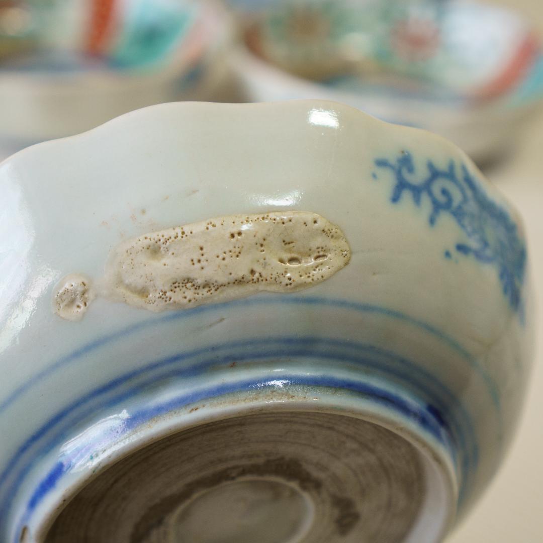 古伊万里　錦手　金彩色絵　膾皿　なます皿　5客