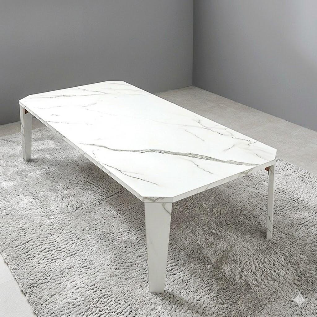 しぃちゃん高級感あふれる大理石調 センターテーブル 幅120 折りたたみ式