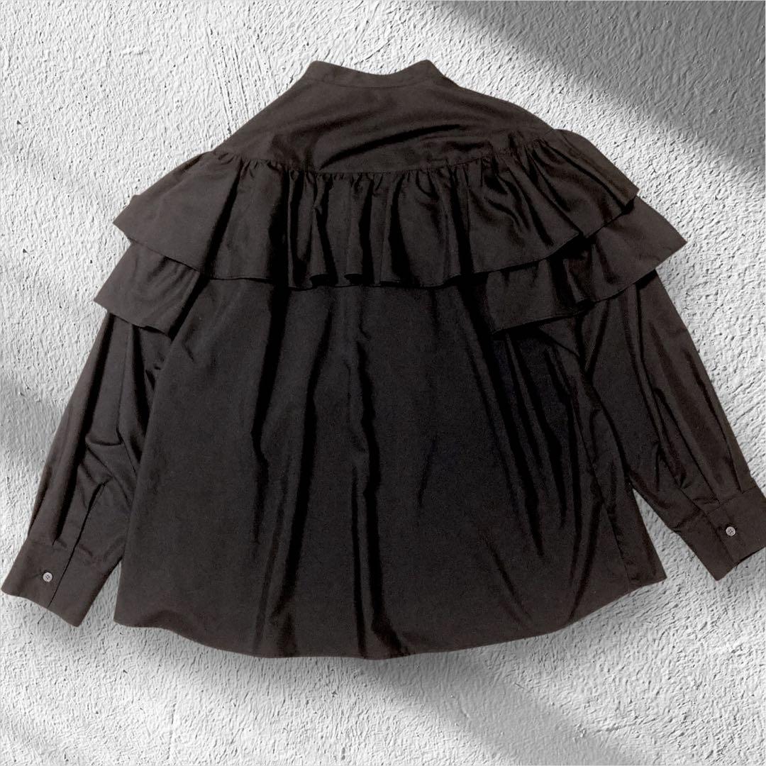 【美品】　ラウンジドレス　Loungedress フリルブラウス　バンドカラー