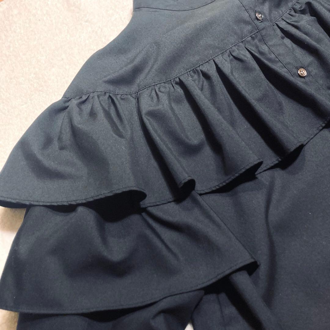 【美品】　ラウンジドレス　Loungedress フリルブラウス　バンドカラー