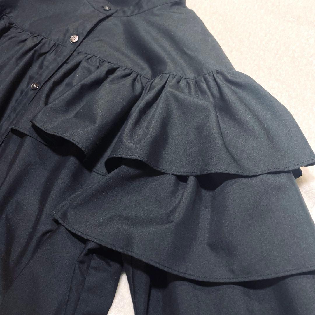 【美品】　ラウンジドレス　Loungedress フリルブラウス　バンドカラー