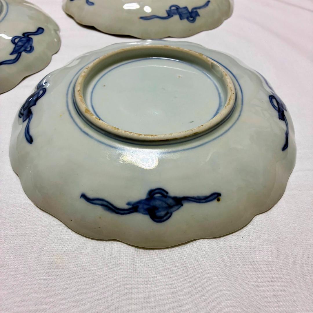 古伊万里　錦手　輪花皿　5枚