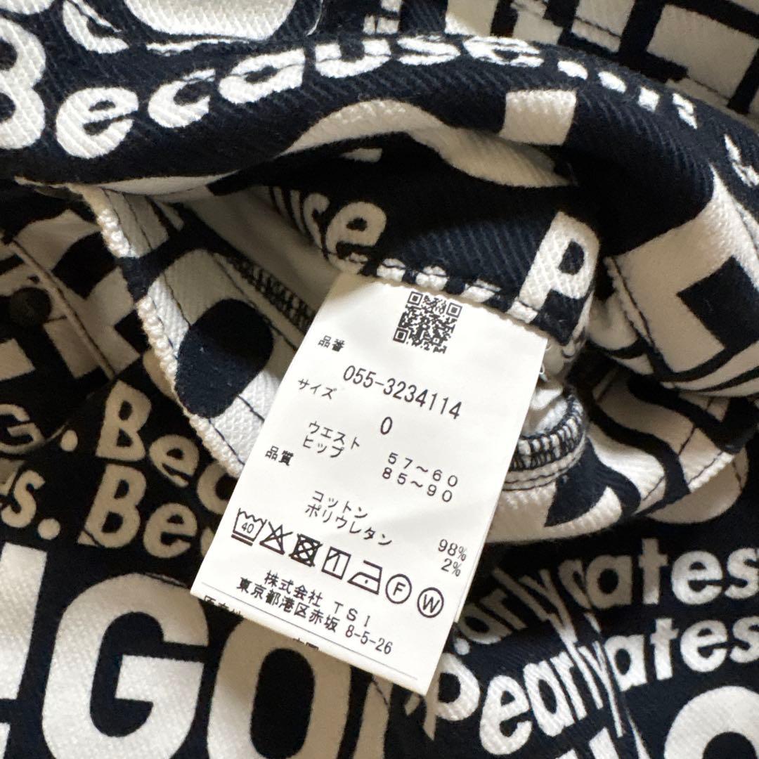 PEARLY GATES ロゴプリントスカート 黒✖️白　0 オマケ付き