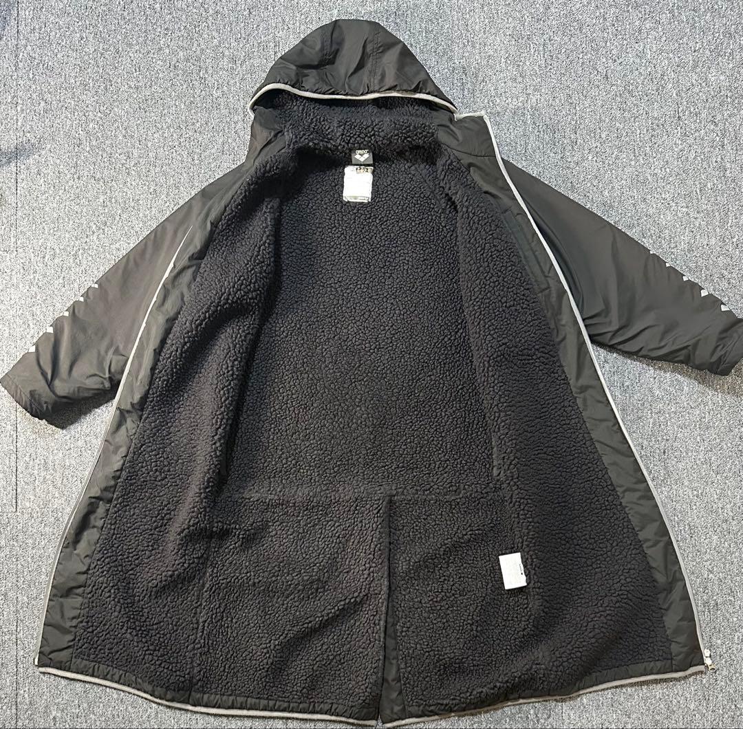 arena ベンチコート　黒　グレー　SSサイズ ダブルジップ