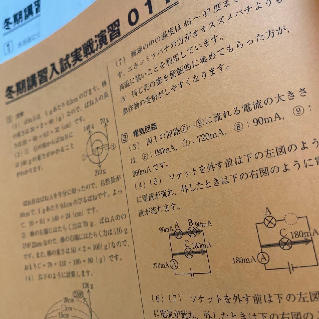 最新　サピックス　理科　6年　冬期講習　正月特訓入試実戦演習　全11回分