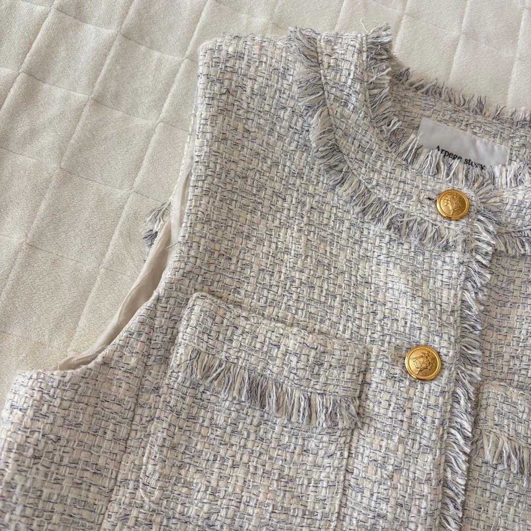 美品！Arpege story(アルページュストーリー)ツイードジレ