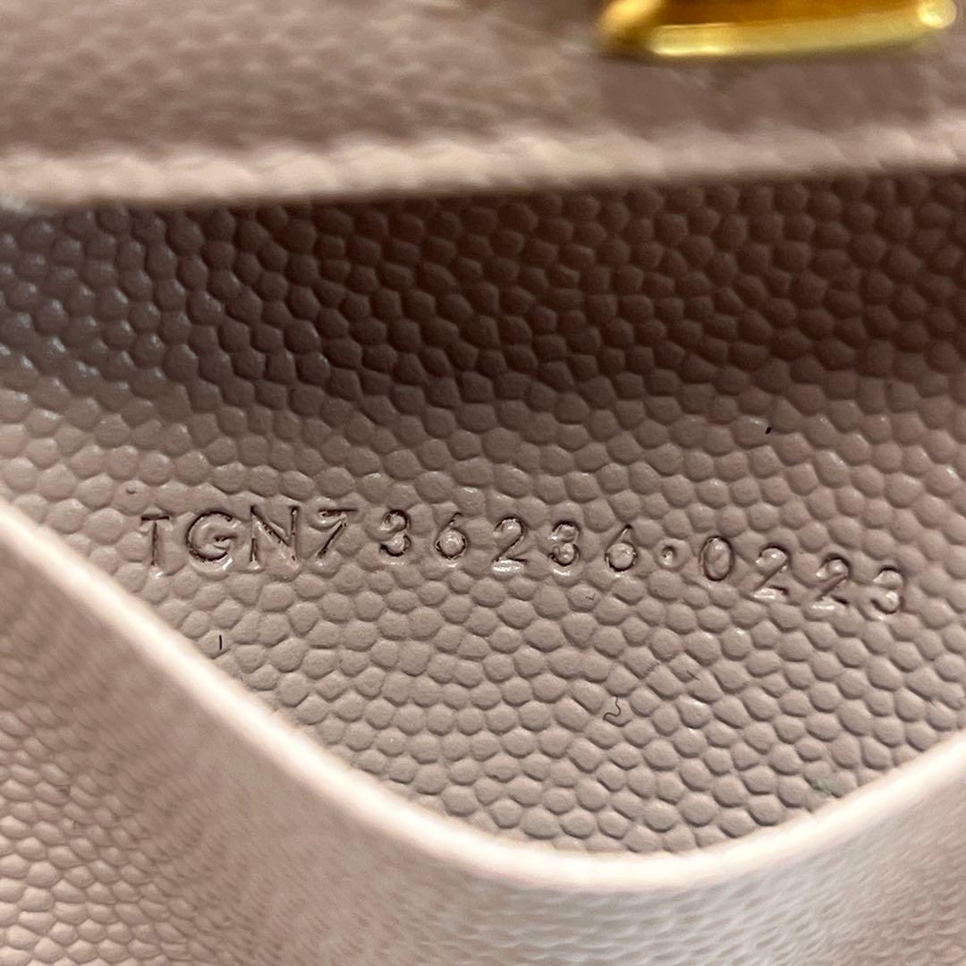 ✨極美品✨YSLサンローラン　4連キーケース　キャビアスキン　Vステッチ　ピンク