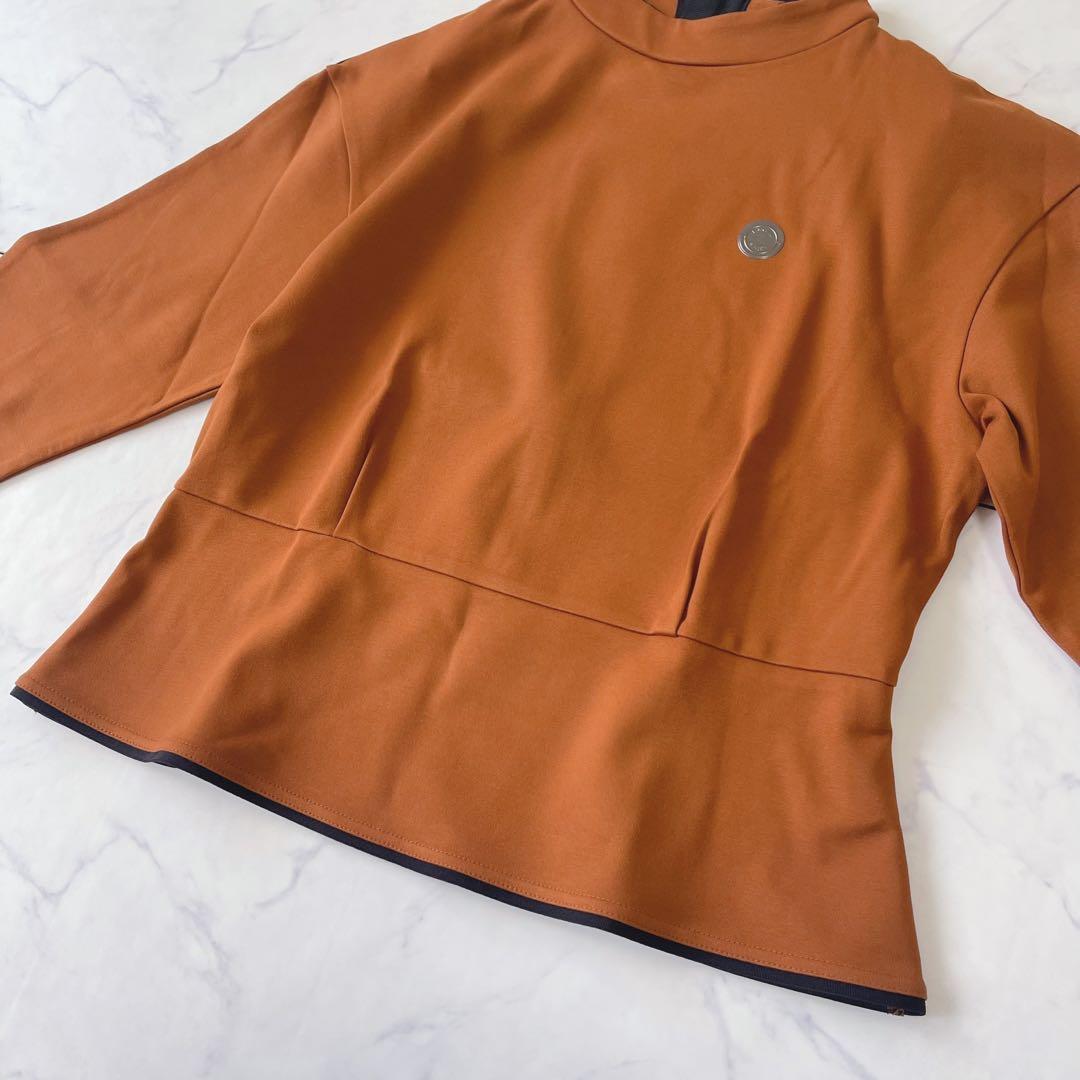 【未使用級】ランバンスポール ペプラム パイピング 長袖シャツ バックジップ38