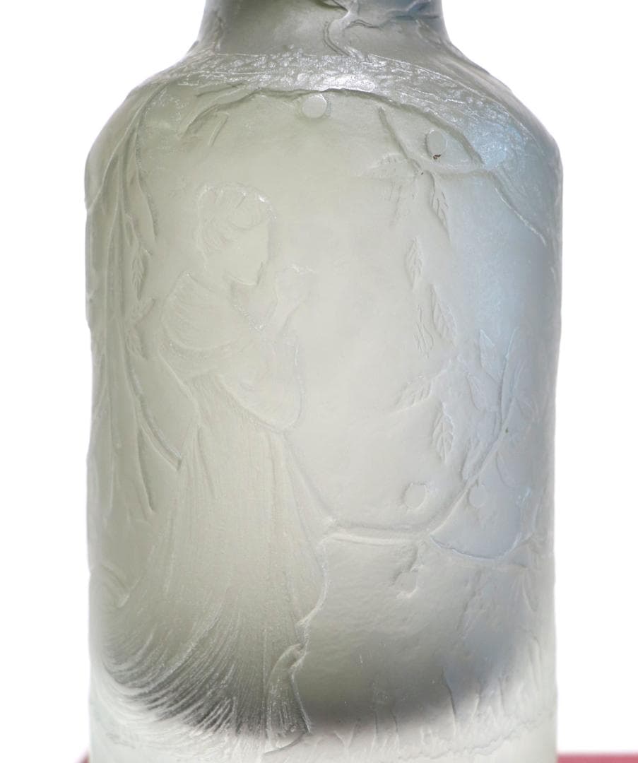 エミール・ガレ 1900年頃 珍品 稀少 女神図 大型 花瓶 エッチング装飾