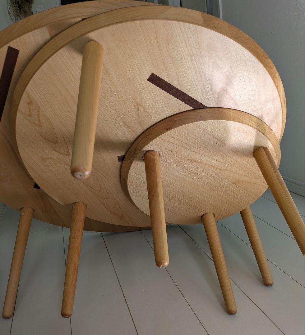 wtayer 高野木工 円形リビングテーブル 9バルーン伸張式 3枚