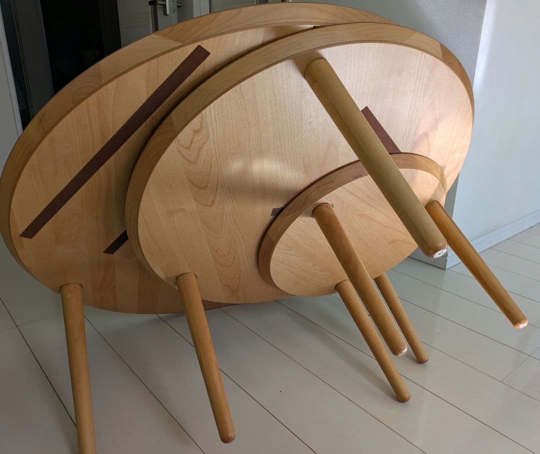 wtayer 高野木工 円形リビングテーブル 9バルーン伸張式 3枚