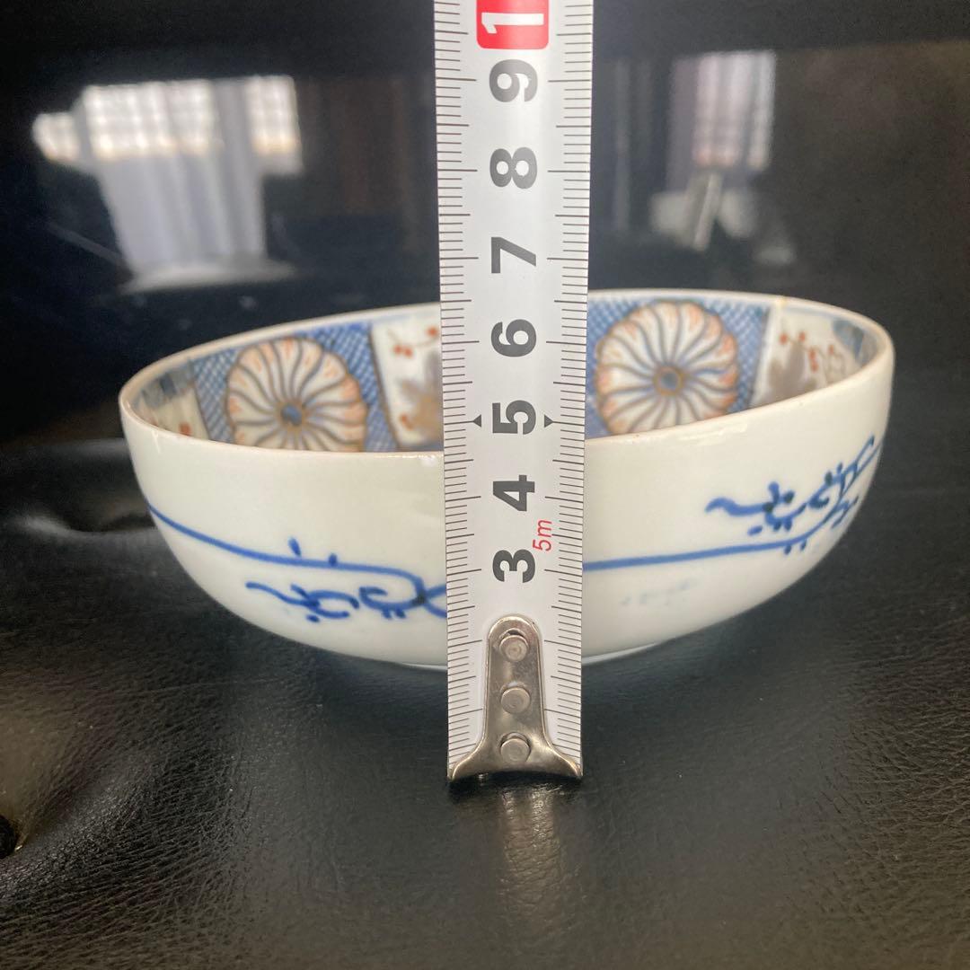 古伊万里　角青印　丸鉢　3客