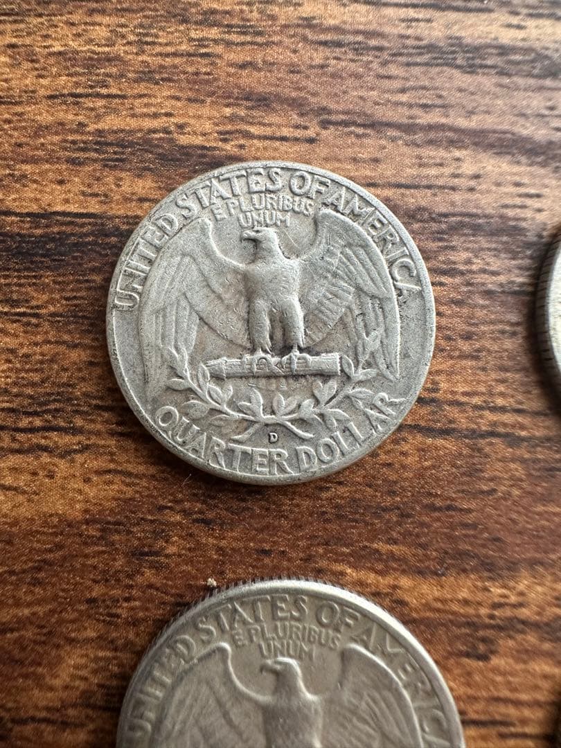 25セント　旧硬貨　銀貨　6枚