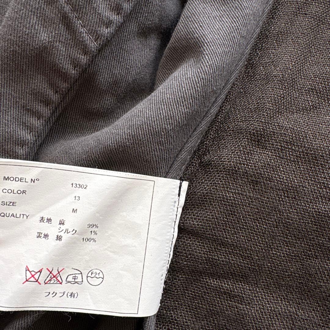 YAECA リネンシルクジャケット　ブラウン　フェード　M