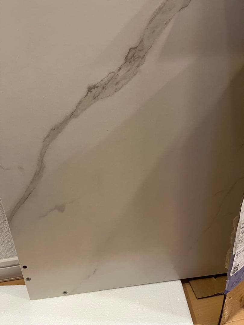 ローテーブル 大理石柄　センターテーブル 引き出し収納　120×55 ホワイト