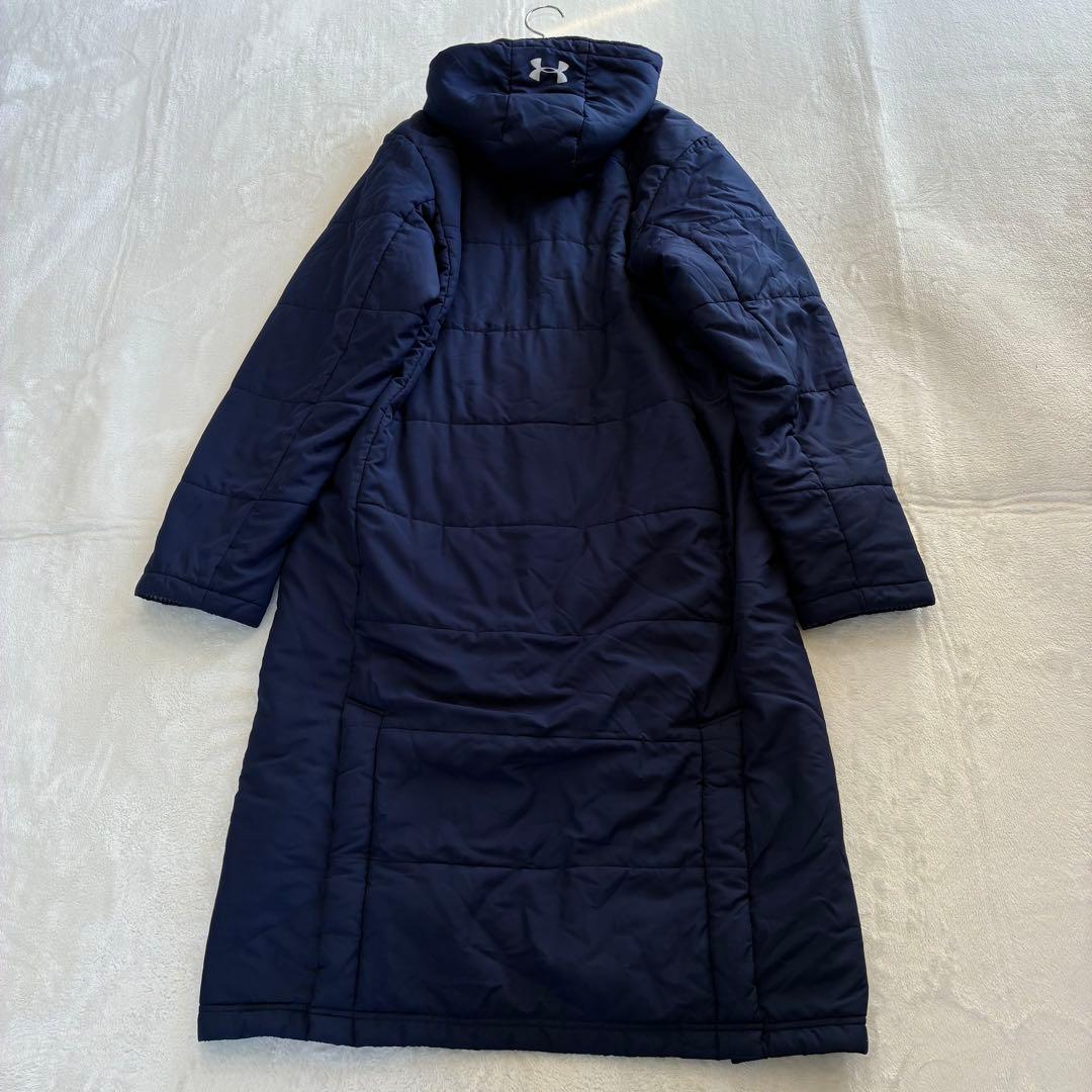 アンダーアーマー パデッドコート MD ネイビー ベンチコート フード