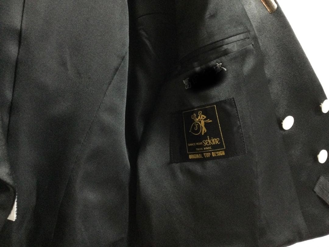 社交ダンスメンズ高級燕尾服上下黒　雅レオタードシャツMサイズ