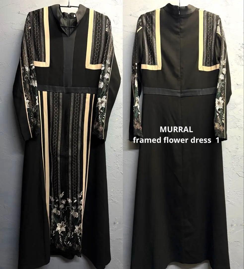 MURRAL framed flower dress black サイズ1