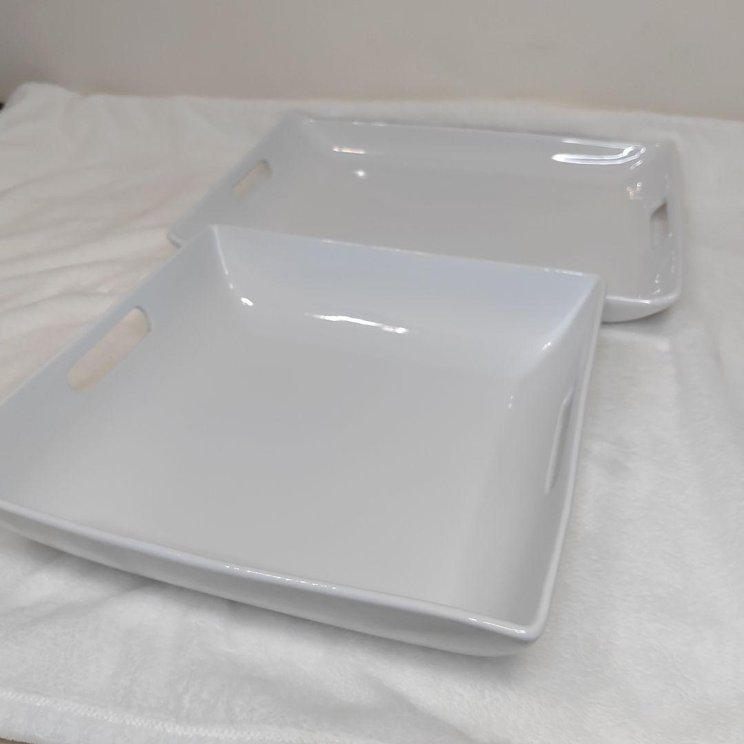 2枚セット France フランス シンプルプレート 持ち手付き大皿 送料無料