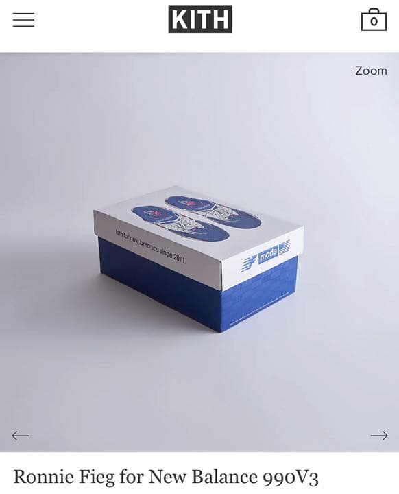 邦楽 KITH Ronnie Fieg for New Balance 990V3
