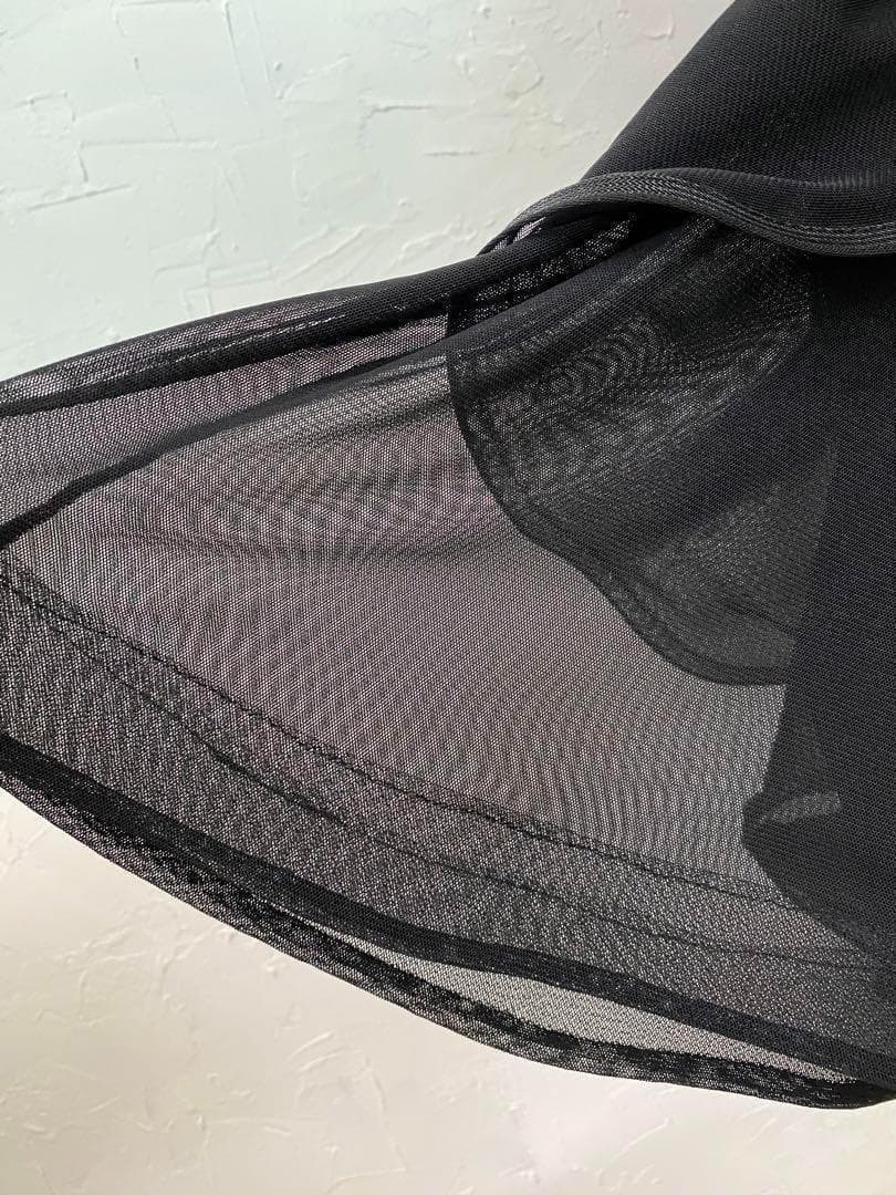 【ボリューミー】新品　フリルふりふりロングスカート 黒 ｍ160